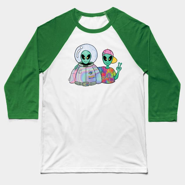 Alien friends Baseball T-Shirt by tallesrodrigues